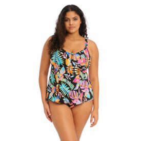 EL801561BLK Plavky vrchní díl ELOMI TROPICAL FALLS NON WIRED MOULDED TANKINI TOP BLACK