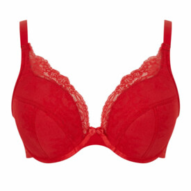 PA9391SRD Podprsenka PANACHE ANA HIGH APEX PADDED PLUNGE BRA SALSA RED