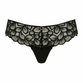 PA10769BLE Kalhotky PANACHE ALLURE THONG BLACK/LATTE