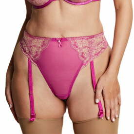 CL10743ORD Kalhotky CLEO DAPHNE HIGH WAIST SUSPENDER BRIEF ORCHID