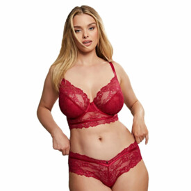 CL10626RRD Podprsenka CLEO SELENA LONGLINE PLUNGE BRA RUBY RED