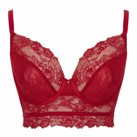 CL10626RRD Podprsenka CLEO SELENA LONGLINE PLUNGE BRA RUBY RED