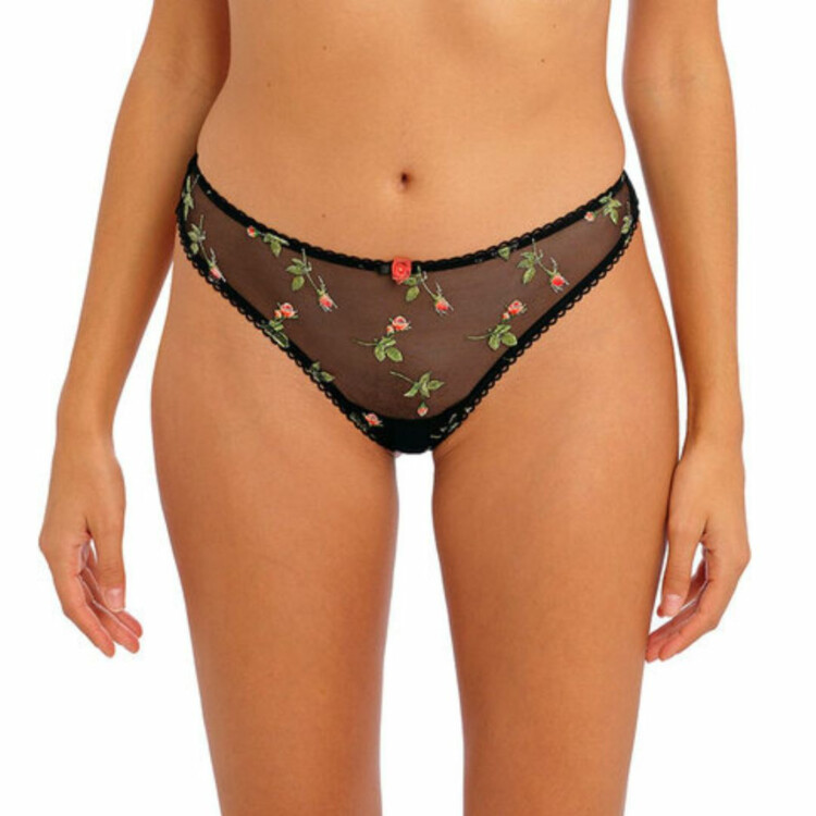 AA402471BLK Kalhotky FREYA ROSE BLOSSOM BRAZILIAN BLACK