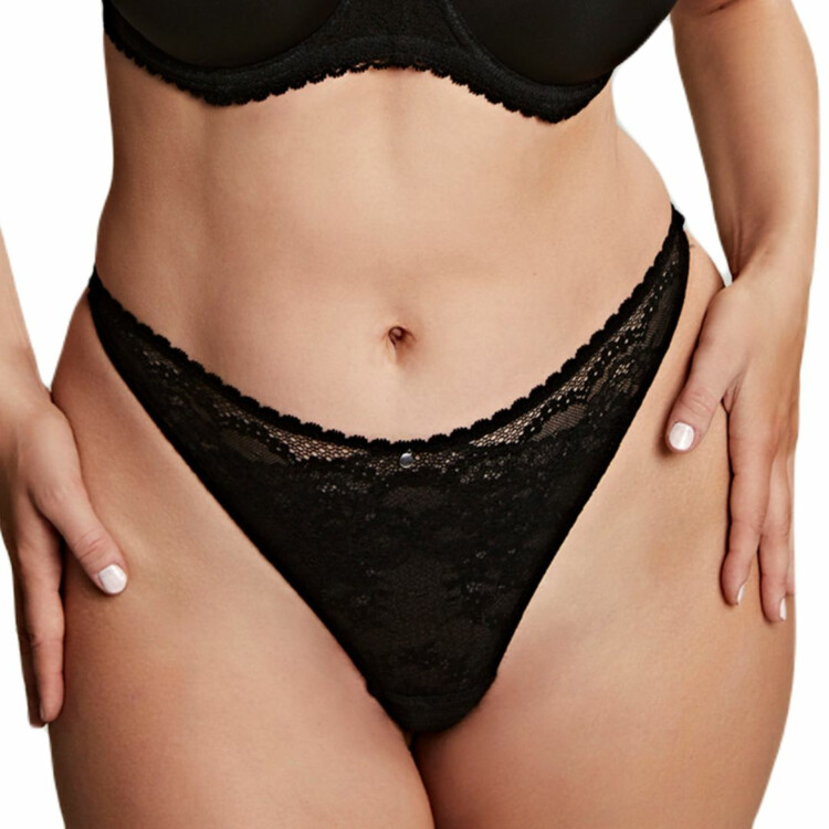 CL10479BLK Kalhotky CLEO ALEXIS THONG BLACK