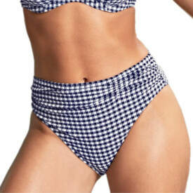 SW1729NGM Plavky spodní díl PANACHE SWIM OLIVIA MIDI BRIEF NAVY GINGHAM