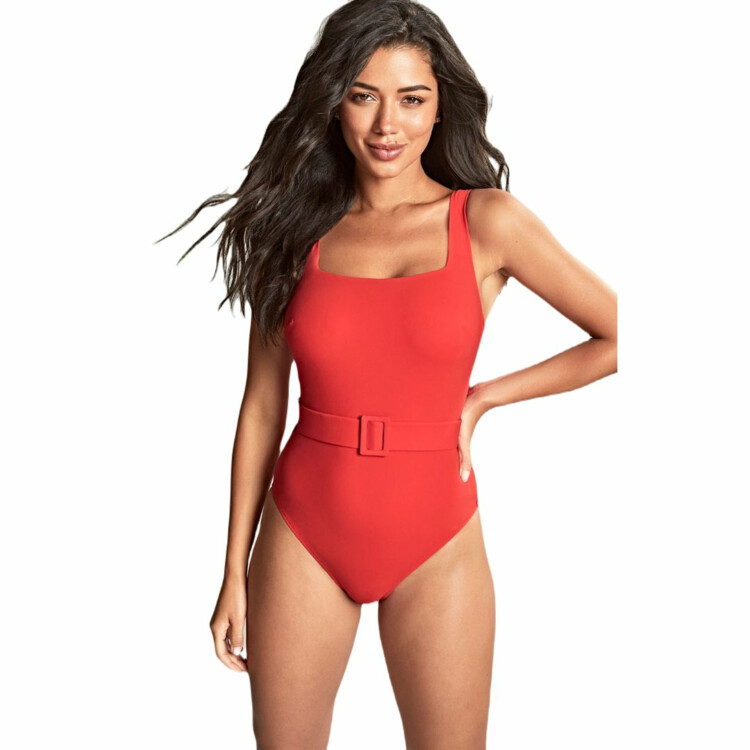 SW1750RRD Plavky jednodílné PANACHE SWIM SERENA SQUARE NECK SWIMSUIT ROSSA RED