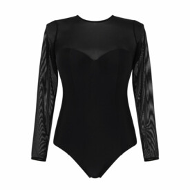 SW1903BLK Plavky jednodílné PANACHE AUDREY LONG SLEEVE MOULDED SWIMSUIT BLACK