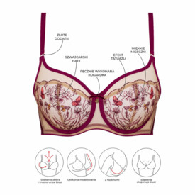 SAPADELA143RUY Podprsenka SAMANTA ADELINA A143 FULL CUP BRA RUBY