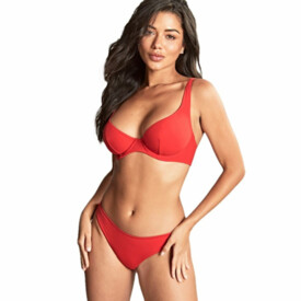 SW1754RED Plavky vrchní díl PANACHE SWIM ROSSA BILLIE WIRED TRIANGLE PLUNGE BIKINI ROSSA RED