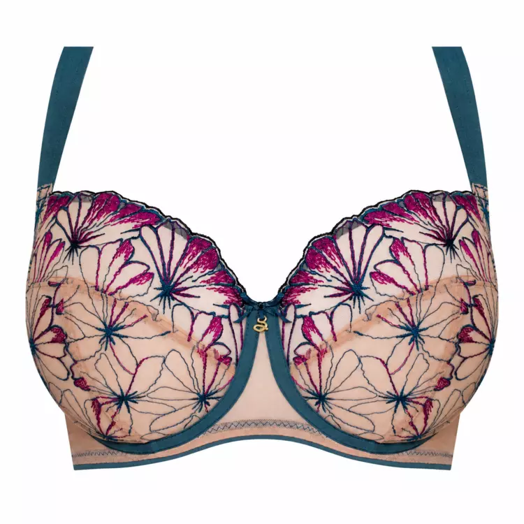 SAOLETA911TEL Podprsenka SAMANTA OLETTE A911 SOFT FULL CUP SIDE SUPPORT BRA TEAL