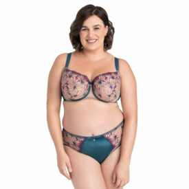 SAOLETA911TEL Podprsenka SAMANTA OLETTE A911 SOFT FULL CUP SIDE SUPPORT BRA TEAL