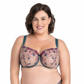 SAOLETA911TEL Podprsenka SAMANTA OLETTE A911 SOFT FULL CUP SIDE SUPPORT BRA TEAL