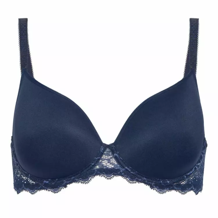 Simone Perele Caresse Reggiseno A Coppa Piena Senza Cuciture - Pizzo Francese, Supporto Eccezionale, Spalline Regolabili, Colore Bianco/Nero, Taglie Comfort