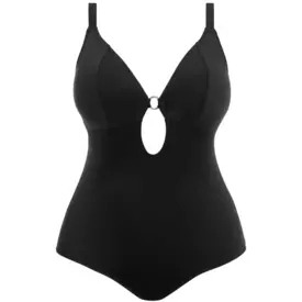 ES7280BLK_ELOMI SWIM PLAIN SAILING NON WIRED PLUNGE SWIMSUIT BLACK