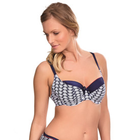 SW1152 Plavky vrchní díl PANACHE SWIM MILANO BALCONNET BIKINI NAVY PRINT