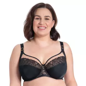 SAAMELA910BLK_SAMANTA AMELIA A910 SOFT FULL CUP SIDE SUPPORT BRA BLACK