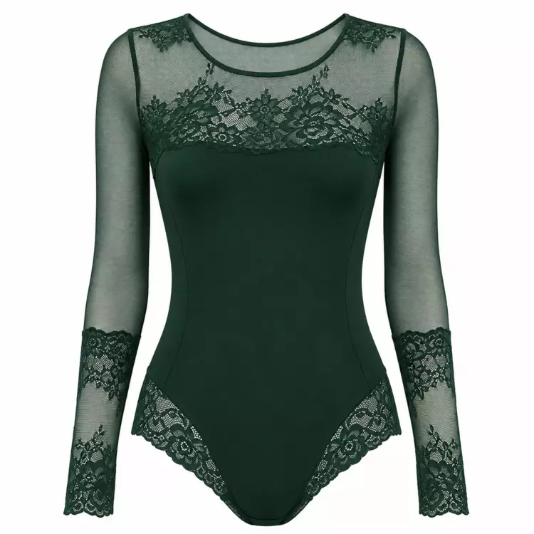 JA1045266BGN_JANIRA GRETA 45266 BODY ML DLOUHÝ RUKÁV KRAJKA BOTTLE GREEN