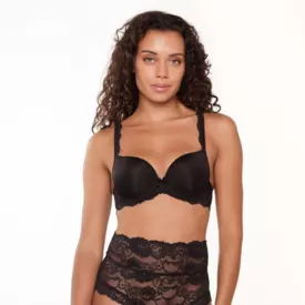 LD1400-3BLK_LINGADORE 1400-3 DAILY LACE PUSH-UP T-SHIRT BLACK