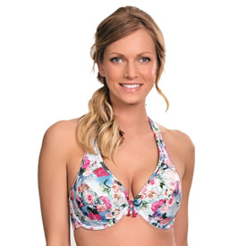 Plavky vrchní díl PANACHE SWIM ALANIS HALTERNECK BLUE/FLORAL