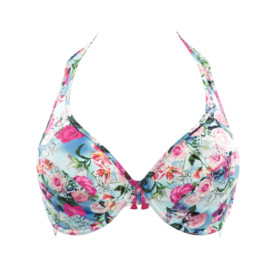 Plavky vrchní díl PANACHE SWIM ALANIS HALTERNECK BLUE/FLORAL