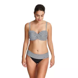 SW0893BWE_Plavky vrchní díl PANACHE SWIM ANYA STRIPE TWIST BANDEAU BIKINI BLACK/WHITE
