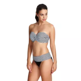 SW0893BWE_Plavky vrchní díl PANACHE SWIM ANYA STRIPE TWIST BANDEAU BIKINI BLACK/WHITE