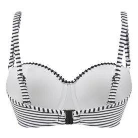 SW0893BWE_Plavky vrchní díl PANACHE SWIM ANYA STRIPE TWIST BANDEAU BIKINI BLACK/WHITE