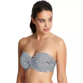 SW0893BWE_Plavky vrchní díl PANACHE SWIM ANYA STRIPE TWIST BANDEAU BIKINI BLACK/WHITE