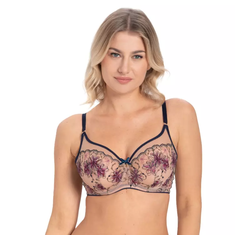 SAFRIDAA143SAE_SAMANTA FRIDA A143 SOFT HIGH APEX BRA SAPPHIRE