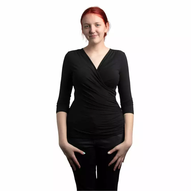 URBL-940-CZA-BLK Tričko URKYE KOPERTÓWKA 3/4 RUKÁV BLACK