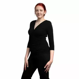 URBL-940-CZA-BLK Tričko URKYE KOPERTÓWKA 3/4 RUKÁV BLACK