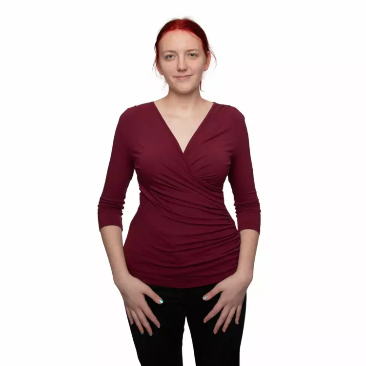 URBL-940-FIO6-DEC Tričko URKYE KOPERTÓWKA 3/4 RUKÁV DEEP CARMINE