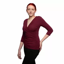 URBL-940-FIO6-DEC Tričko URKYE KOPERTÓWKA 3/4 RUKÁV DEEP CARMINE