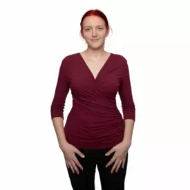 Tričko URKYE KOPERTÓWKA 3/4 RUKÁV DEEP CARMINE