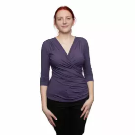 Tričko URKYE KOPERTÓWKA 3/4 RUKÁV MUTED PLUM