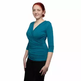 URBL-940-TUR-PEL Tričko URKYE KOPERTÓWKA 3/4 RUKÁV PETROL