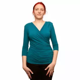 Tričko URKYE KOPERTÓWKA 3/4 RUKÁV PETROL