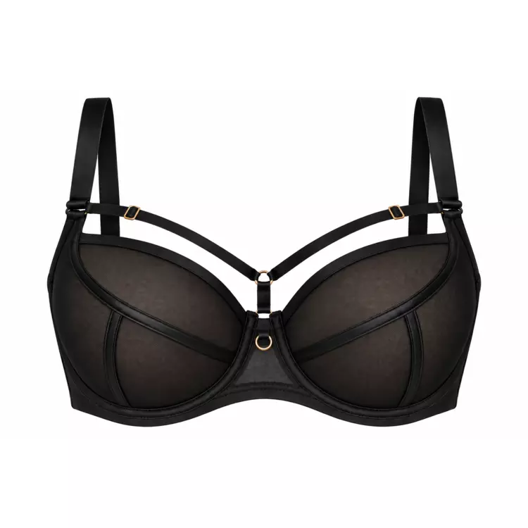 ME19064BLKCZA_MEDIOLANO NAKED 19064 SOFT PLUNGE BRA BLACK CZARNY
