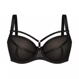 ME19064BLKCZA_MEDIOLANO NAKED 19064 SOFT PLUNGE BRA BLACK CZARNY