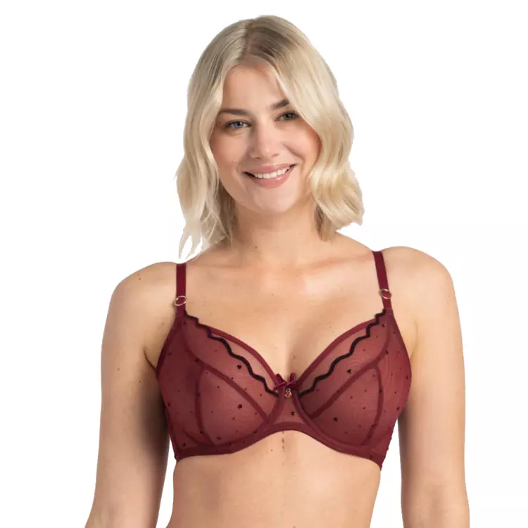 SAMELAA123CLT_SAMANTA MELANIA A123 SOFT BALCONY BRA CLARET