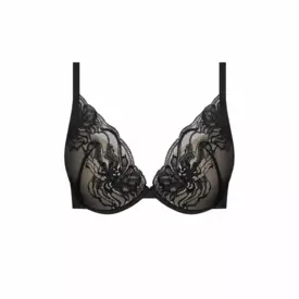 SAMYSTA479BLK_SAMANTA MYSTERY A479 PLUNGE MOULDED SUPER PUSH UP BRA BLACK