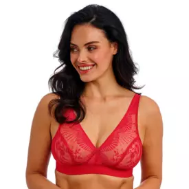 WE601203SAL_WACOAL SENSU LACE NON WIRED BRALETTE SALSA