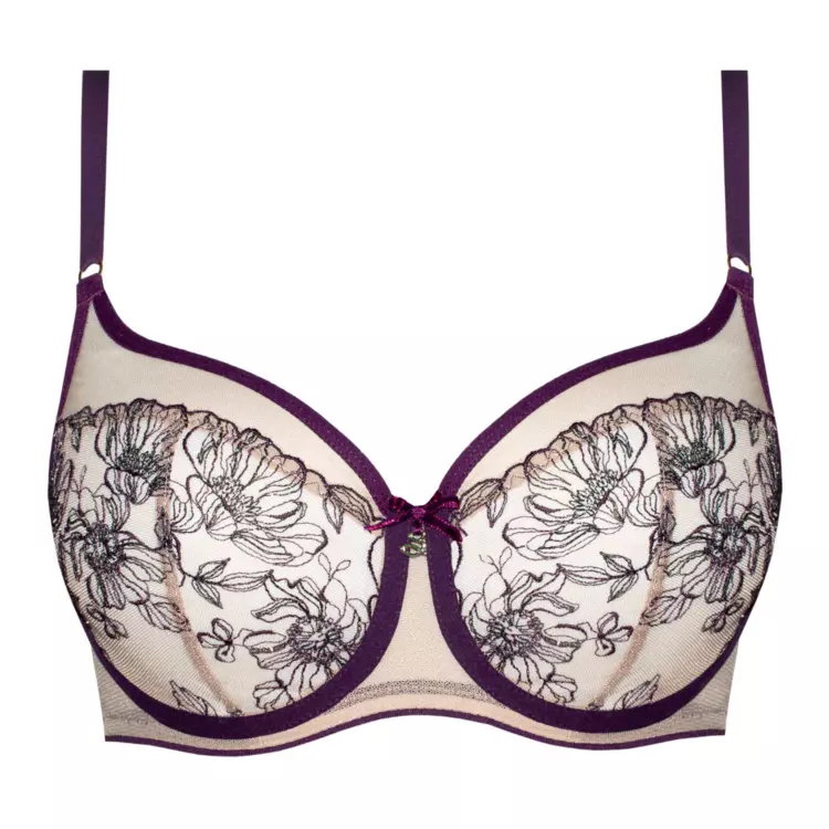 SASILVIA143AUE_SAMANTA SILVIA A143 SOFT HIGH APEX BRA AUBERGINE