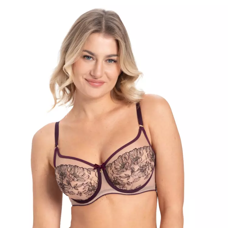 SASILVIA143AUE_SAMANTA SILVIA A143 SOFT HIGH APEX BRA AUBERGINE