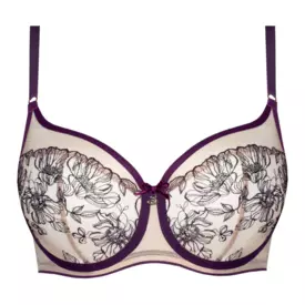 SASILVIA143AUE_SAMANTA SILVIA A143 SOFT HIGH APEX BRA AUBERGINE