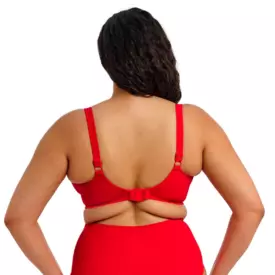 ES7285LAA_ELOMI SWIM PLAIN SAILING UW PLUNGE BIKINI TOP LAVA