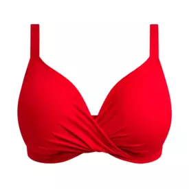 ES7285LAA_ELOMI SWIM PLAIN SAILING UW PLUNGE BIKINI TOP LAVA