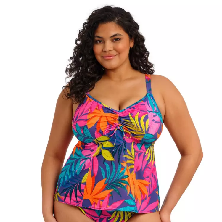 ES803361INO_ELOMI SWIM PORTO RAFTI NON WIRED MOULDED TANKINI TOP INDIGO