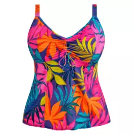 ES803361INO_ELOMI SWIM PORTO RAFTI NON WIRED MOULDED TANKINI TOP INDIGO