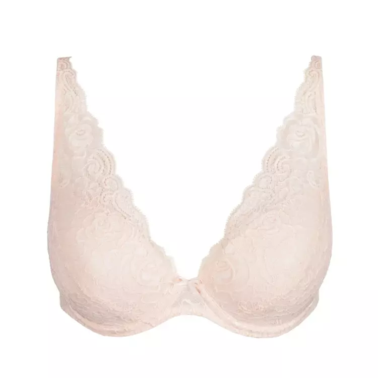 MJ0102924CRP_MARIE JO CYRILE PADDED PLUNGE BRA CRYSTAL PINK